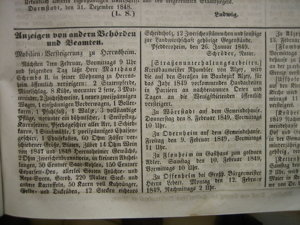auction listing