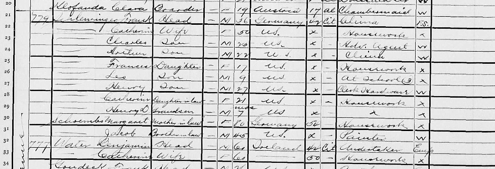 1905 census with Catherine Schoembs