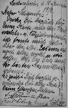 weihnachtskarte aus 1918