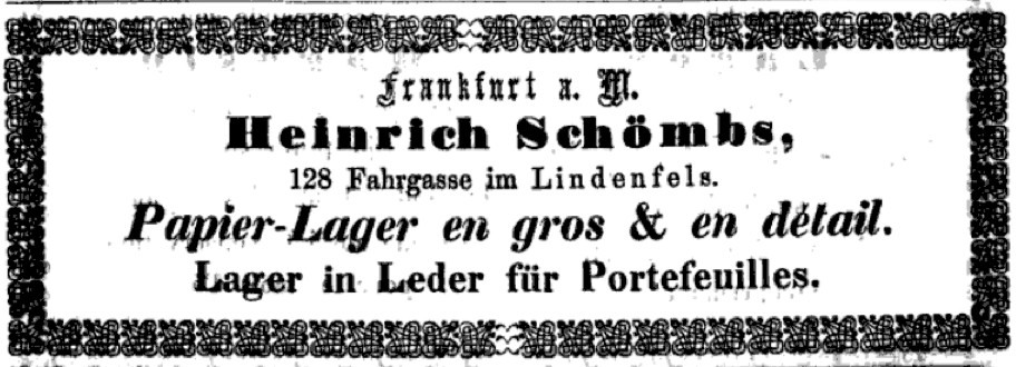 Heinrich Schoembs Anzeige