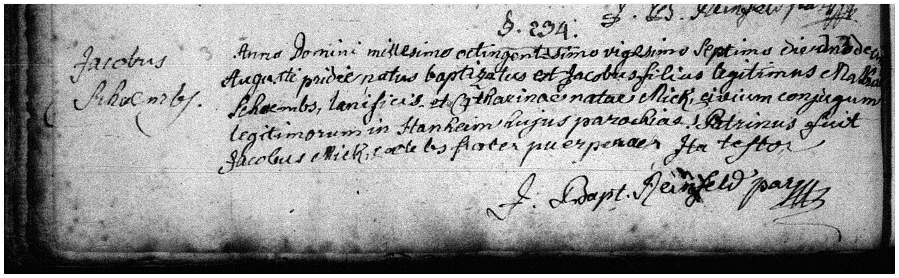 jakob birth record